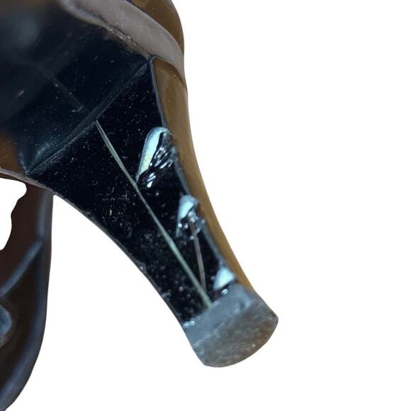 Taryn Rose Brown Black Wingtip Leather Ankle Boots Booties Heels Shoes 38.5 8.5 - Picture 6 of 16